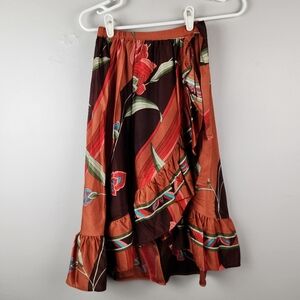 Vintage 70s Floral Wrap Skirt Size Small